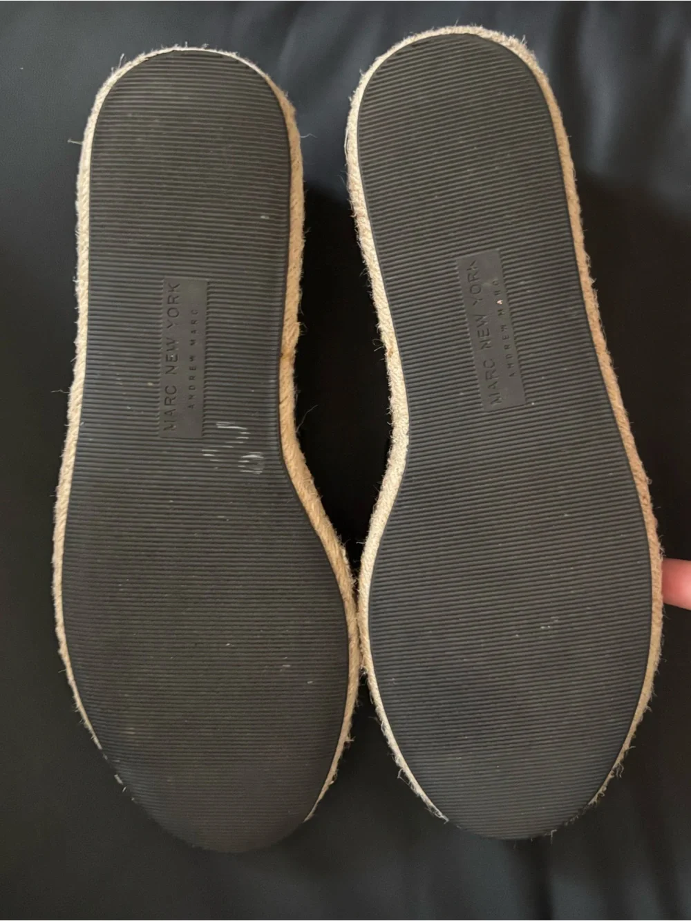 Marc New York Black Polka Dot Espadrille Mary Jane Flats Size 7.5